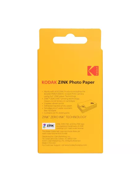 Kodak Zink 2x3' Pack 20 pcs