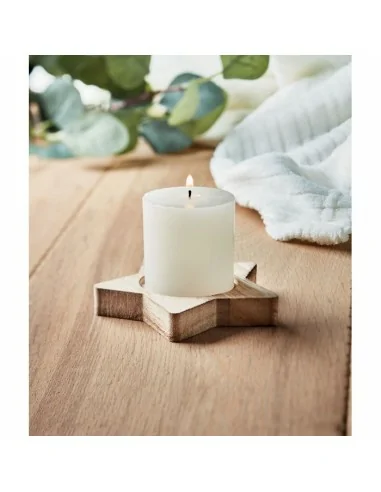 Candle on star wooden base LOTUS |...
