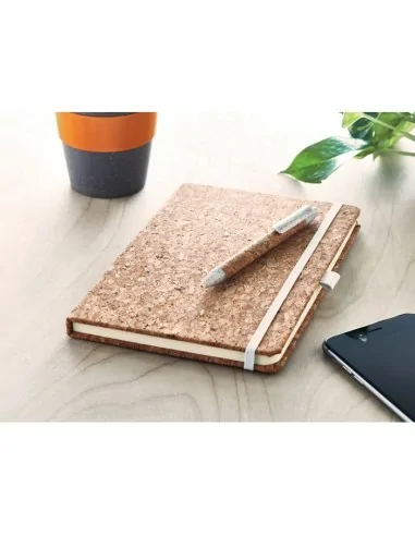 A5 cork notebook and pen set SUBER...