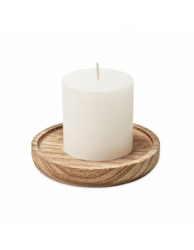 Candle on round wooden base PENTAS |...