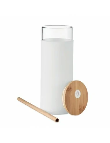 Vaso de 450 ml con tapa bambú STRASS...