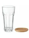 Glass with bamboo lid/coaster SEMPRE | MO6452