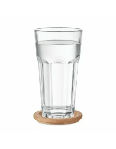 Glass with bamboo lid/coaster SEMPRE...