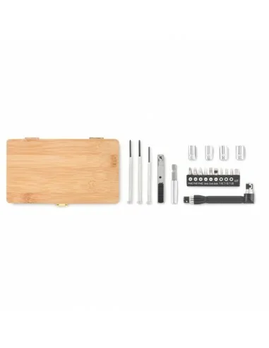 21 pcs tool set in bamboo case...