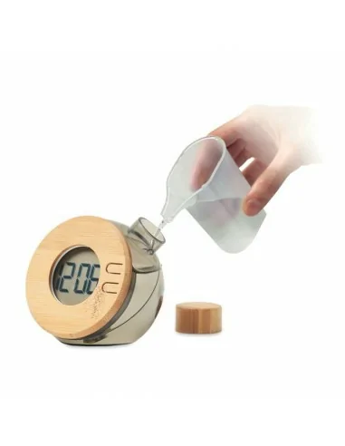 Reloj LCD de bambú por agua DROPPY...