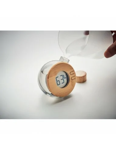 Reloj LCD de bambú por agua DROPPY...