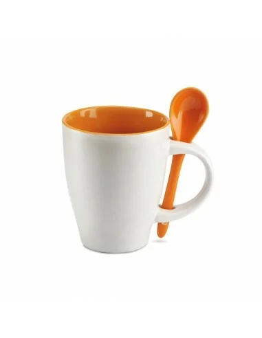 Bicolour mug with spoon 250 ml DUAL |...