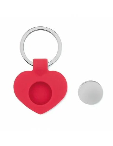 Silicone key ring with token CUORE |...