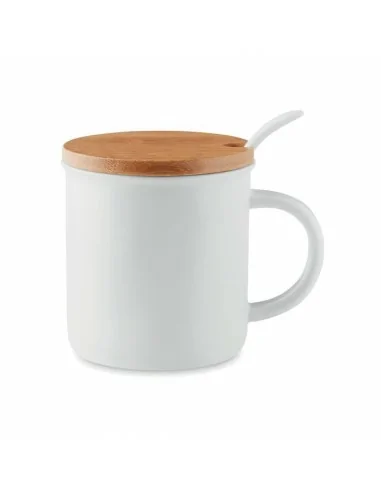 Porcelain mug with spoon KENYA | MO9708