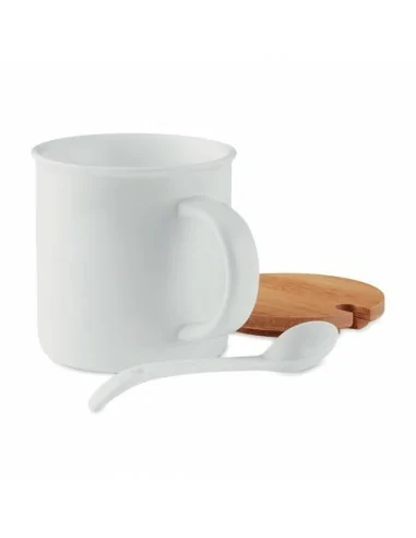Porcelain mug with spoon KENYA | MO9708