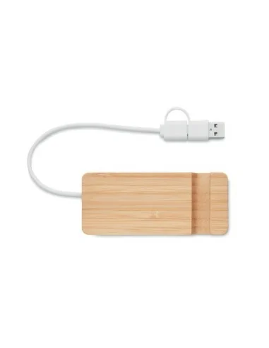 HUB USB de 4 puertos de bambú...