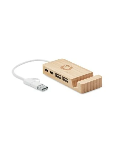 HUB USB de 4 puertos de bambú...