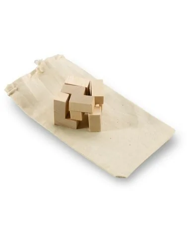 Wooden puzzle in cotton pouch...
