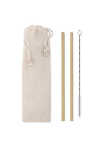 Bamboo Straw w/brush in pouch NATURAL...