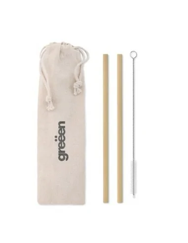 Bamboo Straw w/brush in pouch NATURAL...