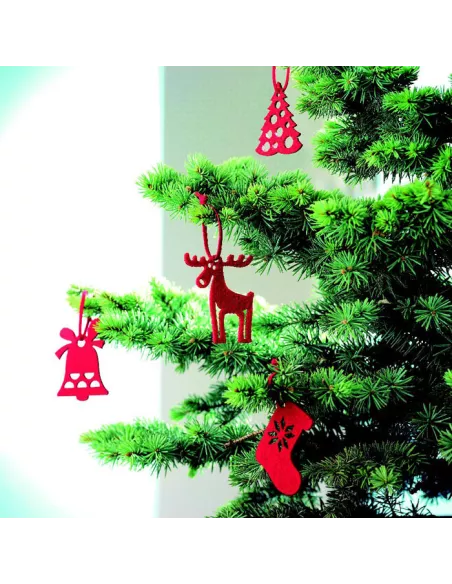 Set of 6 felt tree hangers ROUGE