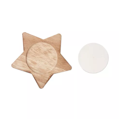 Candle on star wooden base LOTUS