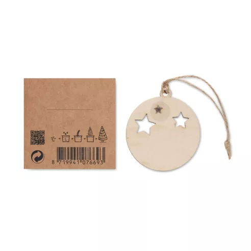 Wooden bauble shape hanger ROSEED