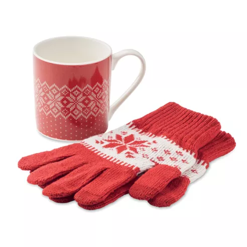 Winter gift mug and gloves set COPITO SET