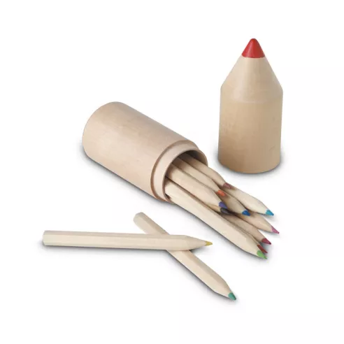 12 pencils in wooden box COLORET