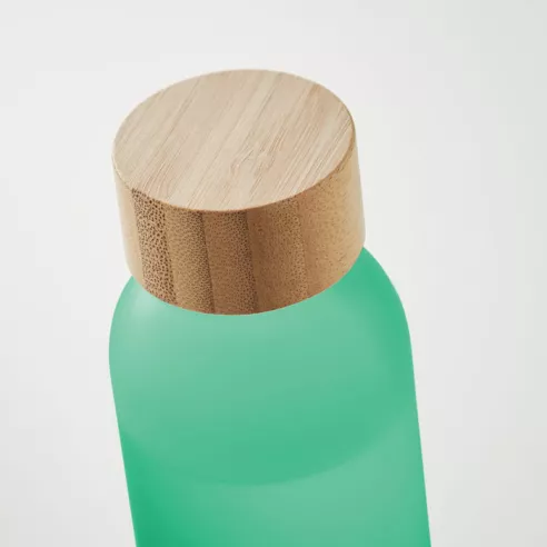Custom ABE bottle 500 ml in frosted glass with bamboo cap