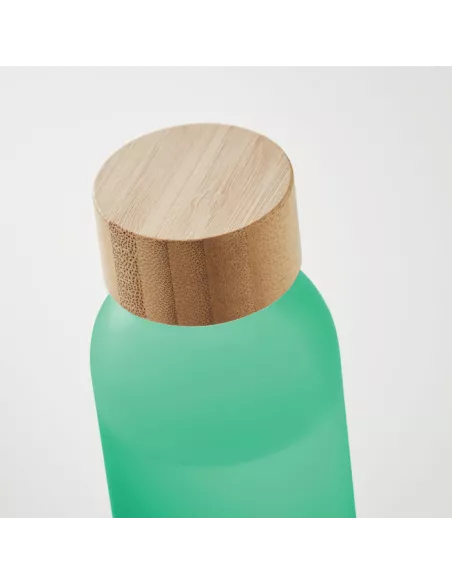 Custom ABE bottle 500 ml in frosted glass with bamboo cap