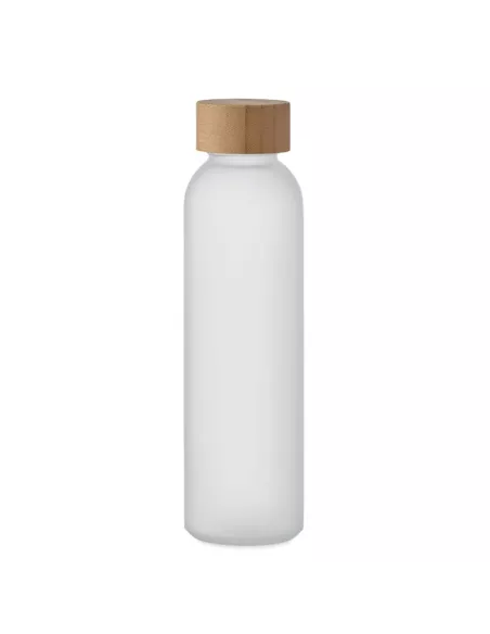Custom ABE bottle 500 ml in frosted glass with bamboo cap