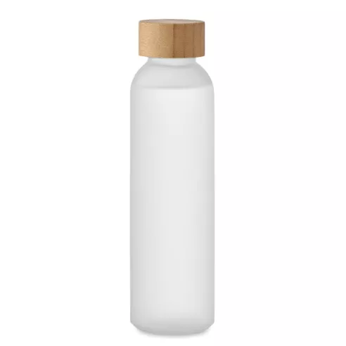 Custom ABE bottle 500 ml in frosted glass with bamboo cap