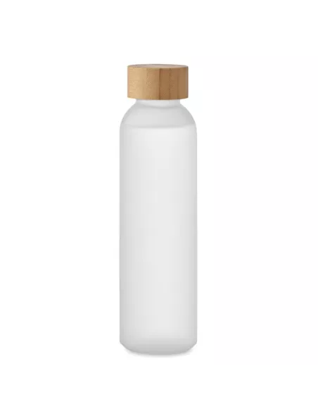 Custom ABE bottle 500 ml in frosted glass with bamboo cap