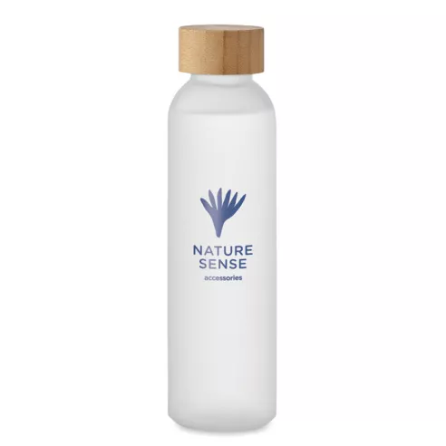 Custom ABE bottle 500 ml in frosted glass with bamboo cap