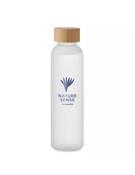 Custom ABE bottle 500 ml in frosted glass with bamboo cap