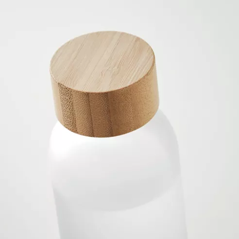 Custom ABE bottle 500 ml in frosted glass with bamboo cap