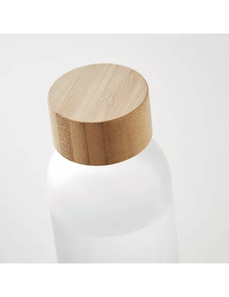 Custom ABE bottle 500 ml in frosted glass with bamboo cap