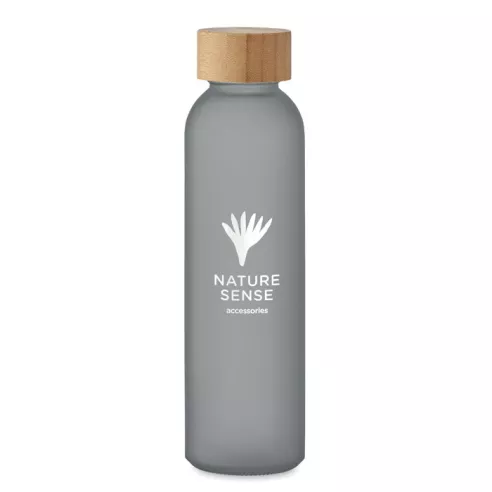 Custom ABE bottle 500 ml in frosted glass with bamboo cap