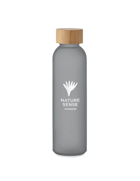 Custom ABE bottle 500 ml in frosted glass with bamboo cap
