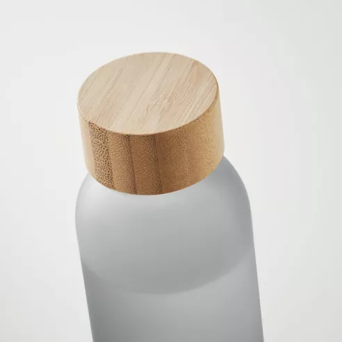 Custom ABE bottle 500 ml in frosted glass with bamboo cap