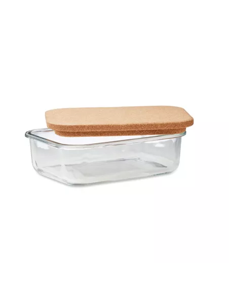 Glass lunch box with cork lid CANOA