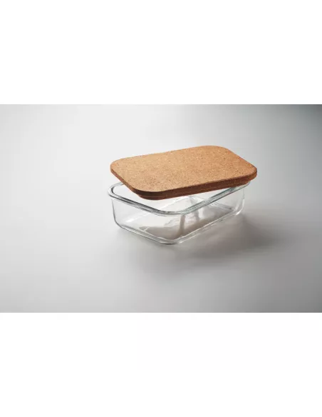 Glass lunch box with cork lid CANOA