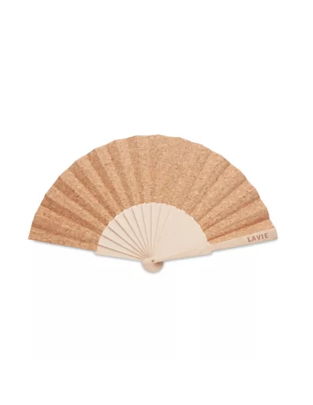 Abanico madera y tejido corcho FANNY CORK