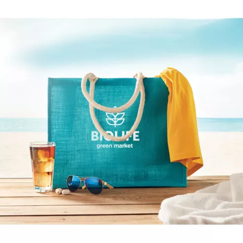 Jute bag with cotton handle AURA