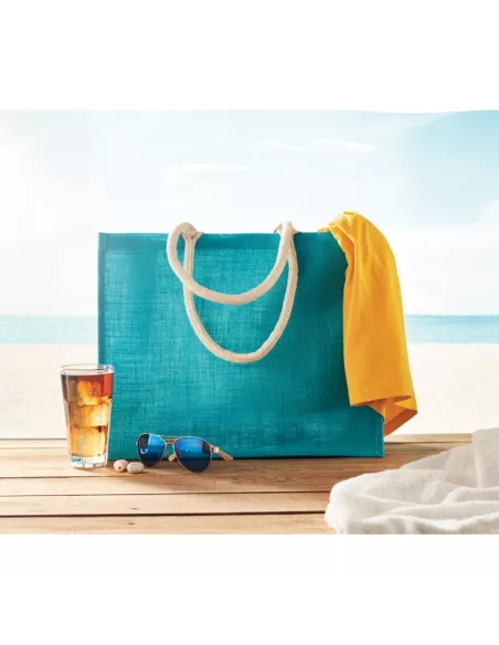 Jute bag with cotton handle AURA