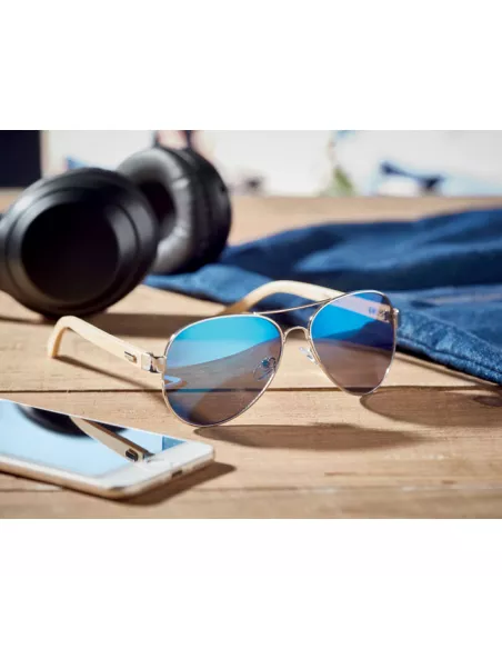 Gafas de sol de bambú en bolsa HONIARA