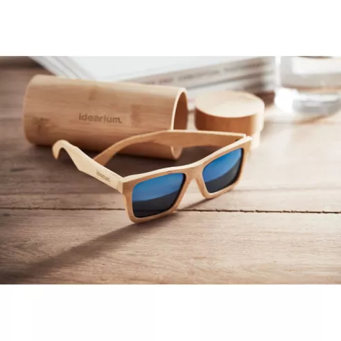 Sunglasses and case in bamboo WANAKA