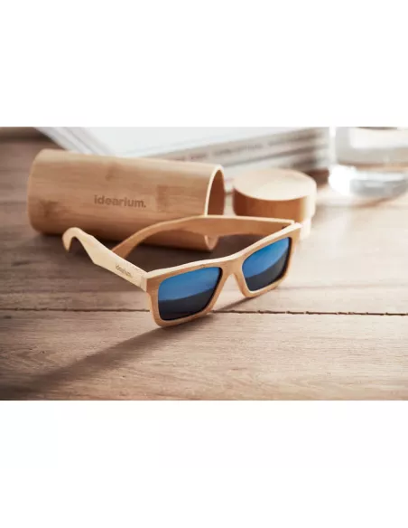 Sunglasses and case in bamboo WANAKA