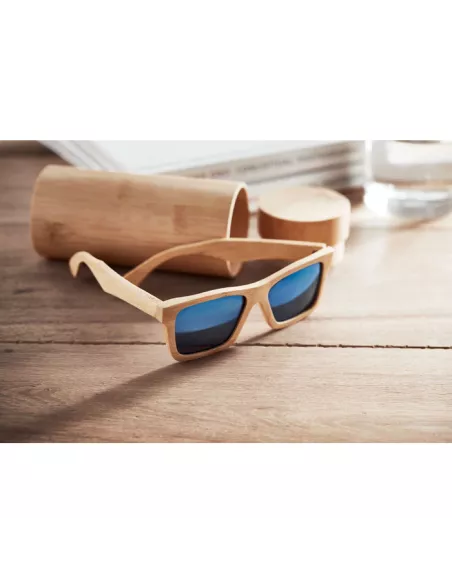 Sunglasses and case in bamboo WANAKA
