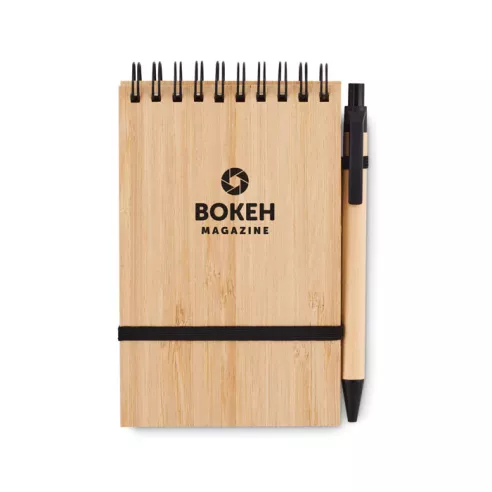 A6 bamboo notepad with pen SONORABAM