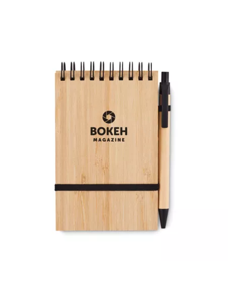 A6 bamboo notepad with pen SONORABAM