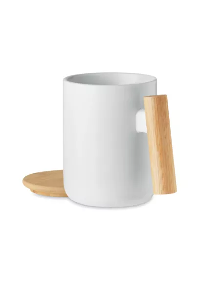 Porcelain mug with lid 380 ml MAJEST