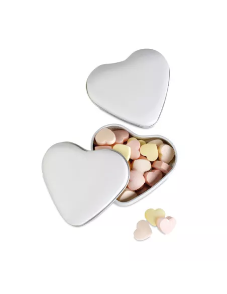 Heart tin box with candies LOVEMINT
