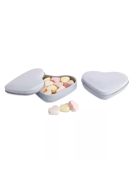 Heart tin box with candies LOVEMINT